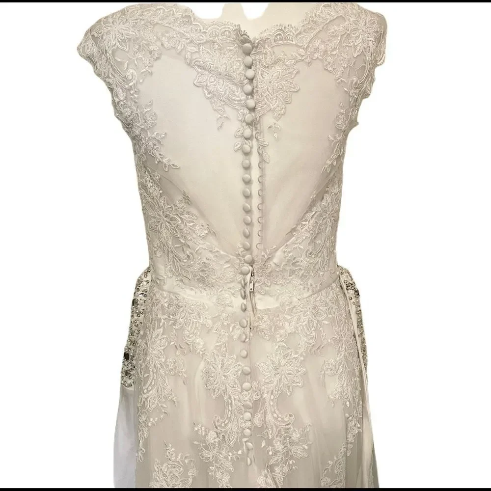 Mori Lee Wedding Dress 5370 Lace Embroidered Sash - Picture 12 of 12